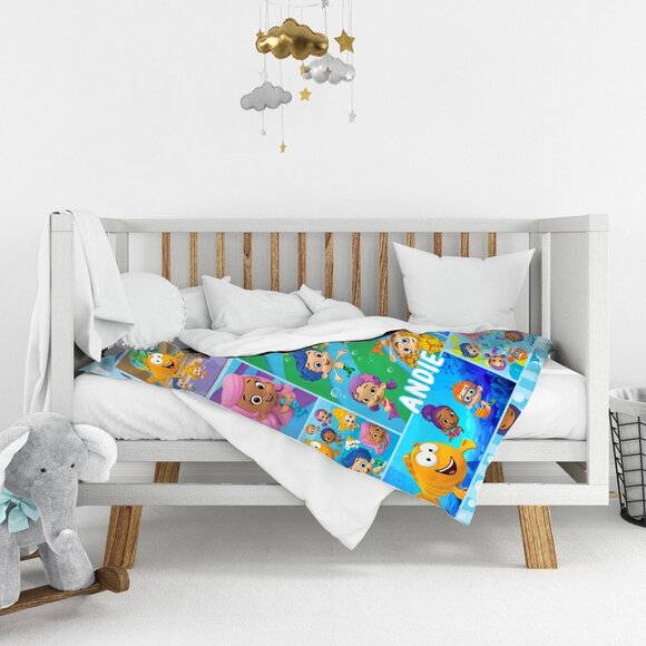 Personalized Bubble Guppies Blanket, Bubble Guppies Party Blanket - Picture 4 of 6